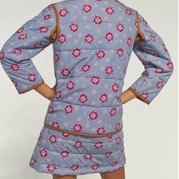 NWT Carleen for Anthropologie Floral Quilted Snap Front Jacket Size Small - Picture 4 of 9